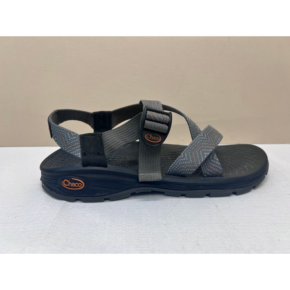 Chaco Z/Cloud Sandals Mens 12 Grey Orange Excellent Hiking Sport Strappy - Picture 2 of 10